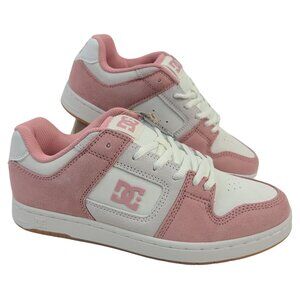 NEW DC Manteca 4 Women's Court Graffik Low-Top Sneakers Pink & White Suede Sz 9